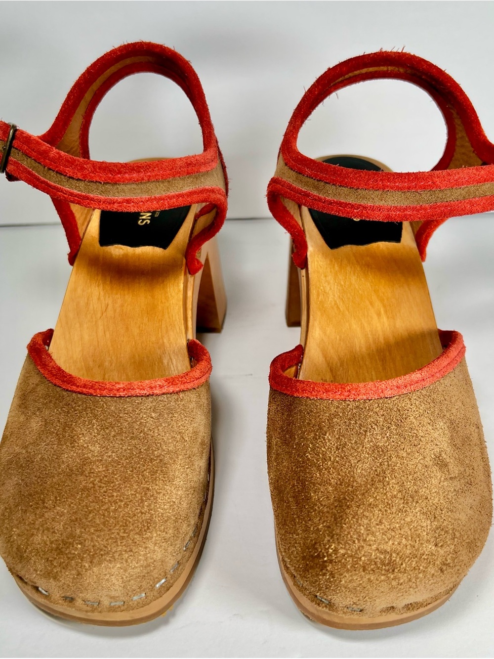 Swedish Hasbeens Piping Suede Clog Sandals EU 39 - Picture 14 of 16
